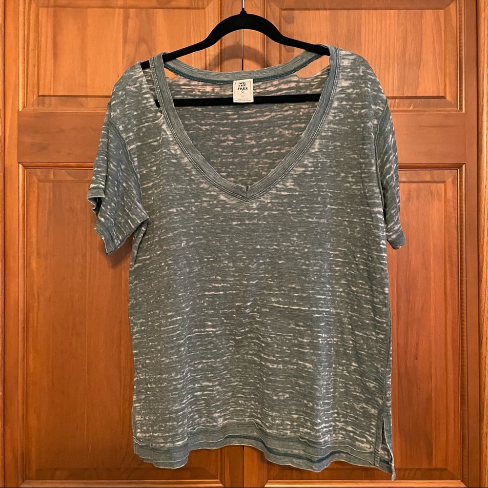 We the Free Distressed V-Neck